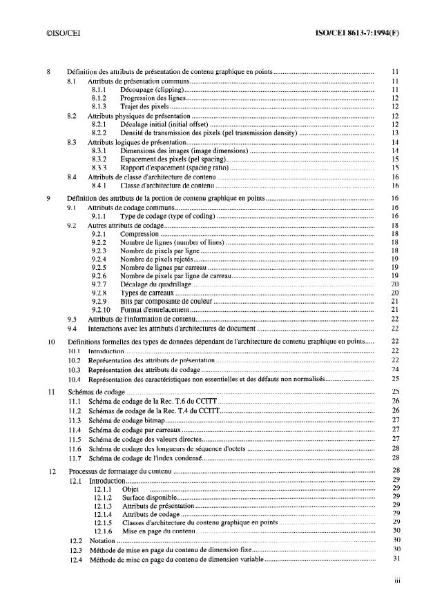 ISO/IEC 8613-7:1994 - Technologies de l'information -- Architecture de document ouverte (ODA) et format de transfert: Architecture de contenu graphiques en points