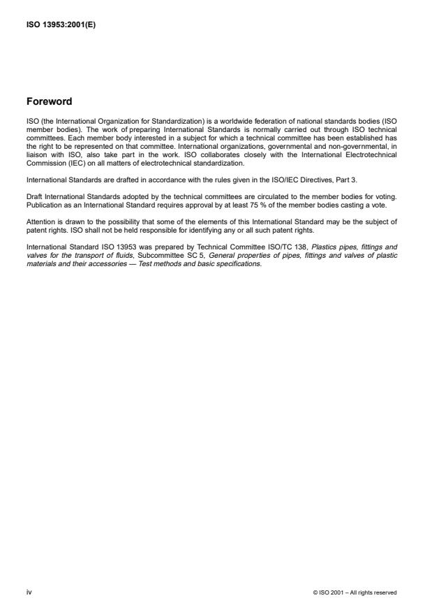 ISO 13953:2001 ISO 13953:2001 - Polyethylene (PE) pipes and fittings -- Determination of the tensile strength and failure mode of test pieces from a butt-fused joint - Page 4 preview