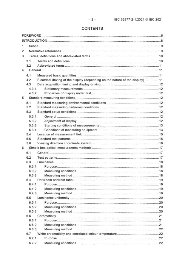 IEC 62977-2-1:2021 IEC 62977-2-1:2021 - Electronic displays - Part 2-1: Measurements of optical characteristics - Fundamental measurements - Page 4 preview