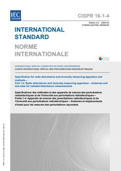 CISPR 16-1-4:2019+AMD1:2020+AMD2:2023 CSV - Specification for radio disturbance and immunity measuring apparatus and methods - Part 1-4: Radio disturbance and immunity measuring apparatus - Antennas and test sites for radiated disturbance measurements
Released:4/13/2023 - Page 1 preview