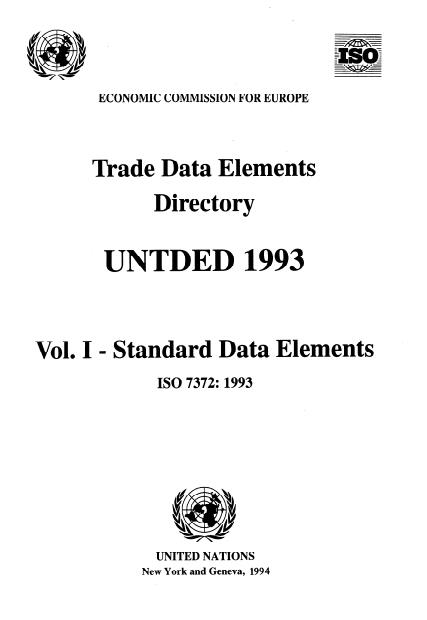 ISO 7372:1993 - Trade data interchange -- Trade data elements directory