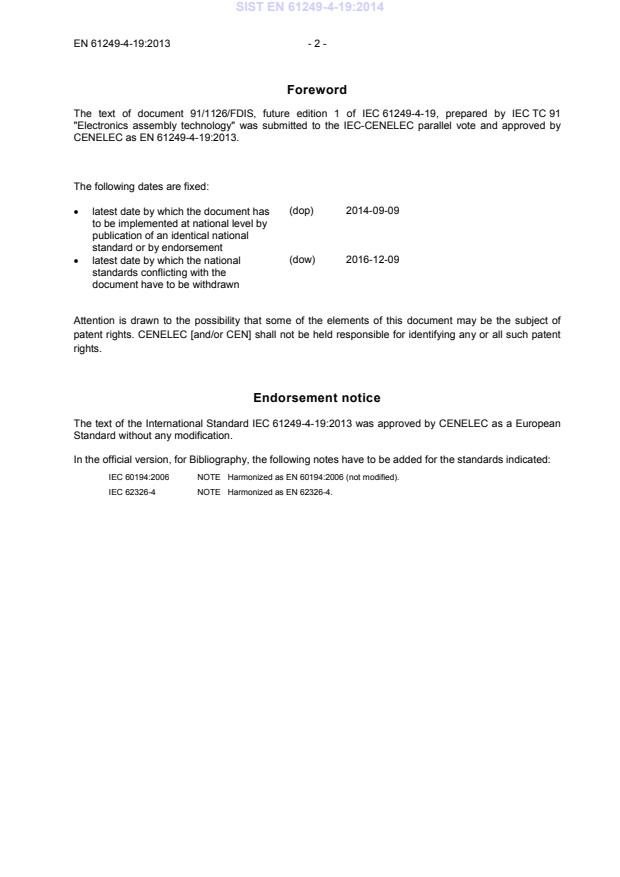 EN 61249-4-19:2013 EN 61249-4-19:2014 - Page 4 preview