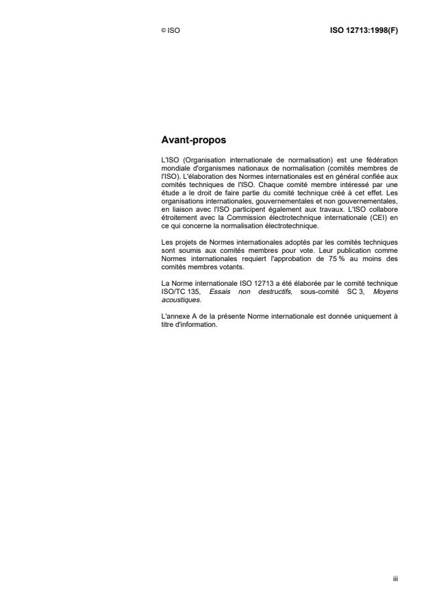 ISO 12713:1998 - Essais non destructifs -- Contrôle par émission acoustique -- Étalonnage primaire des transducteurs