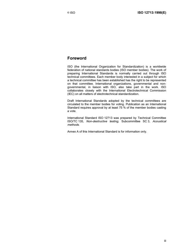 ISO 12713:1998 - Non-destructive testing -- Acoustic emission inspection -- Primary calibration of transducers