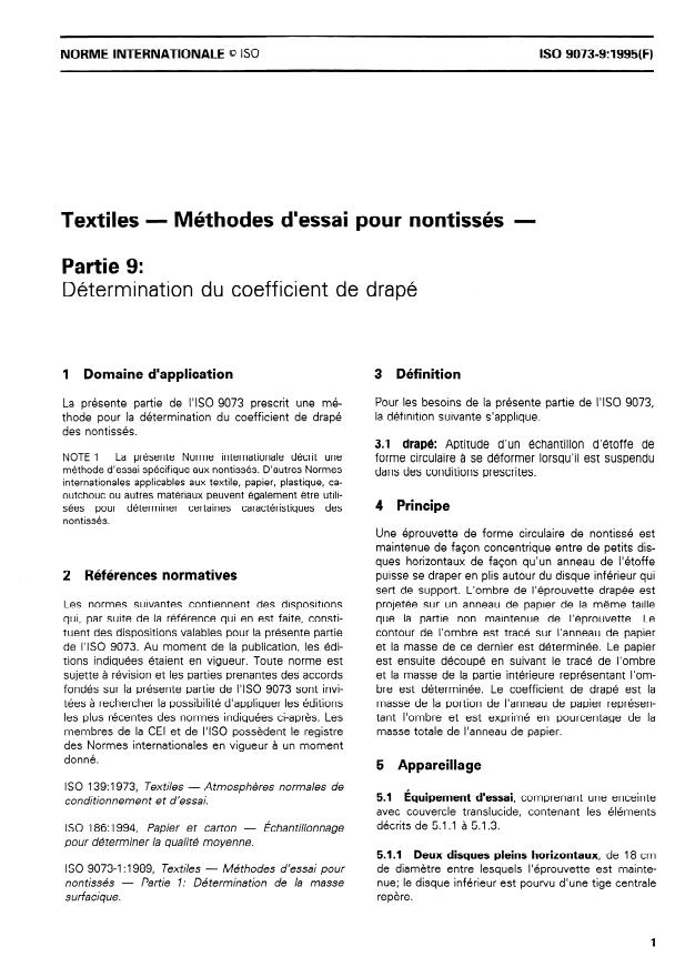 ISO 9073-9:1995 - Textiles -- Méthodes d'essai pour nontissés