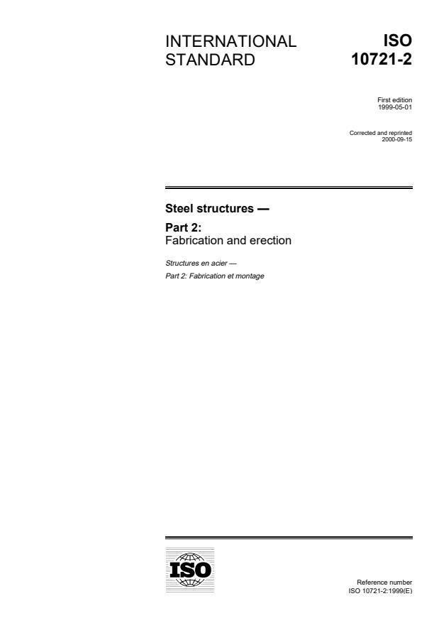 ISO 10721-2:1999 - Steel structures