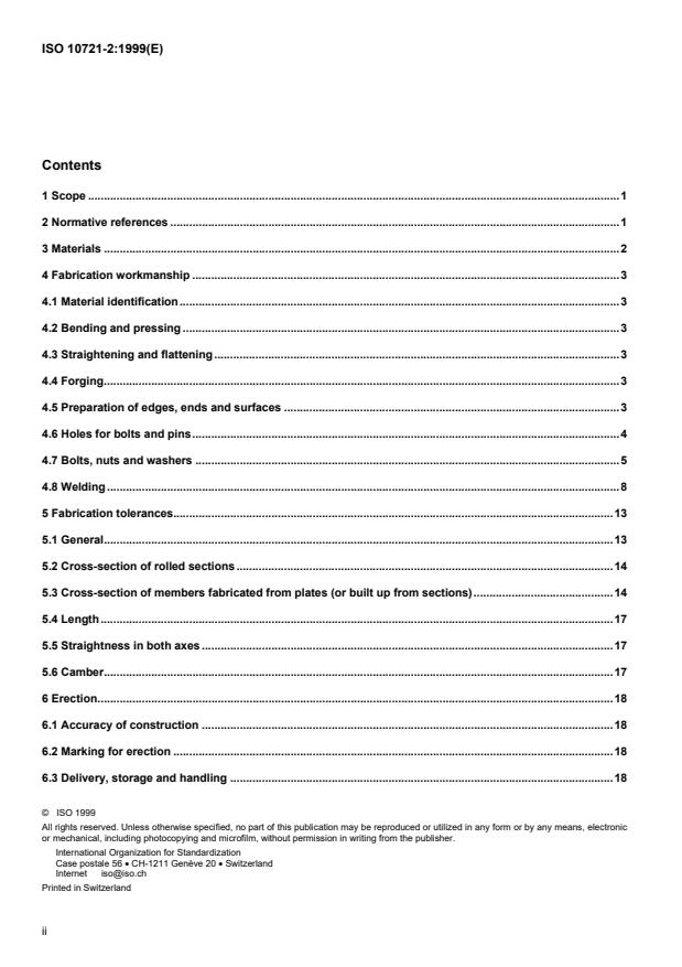 ISO 10721-2:1999 ISO 10721-2:1999 - Steel structures - Page 2 preview
