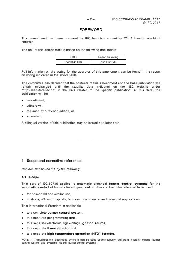 IEC 60730-2-5:2013/AMD1:2017 IEC 60730-2-5:2013/AMD1:2017 - Amendment 1 - Automatic electrical controls - Part 2-5: Particular requirements for automatic electrical burner control systems - Page 4 preview