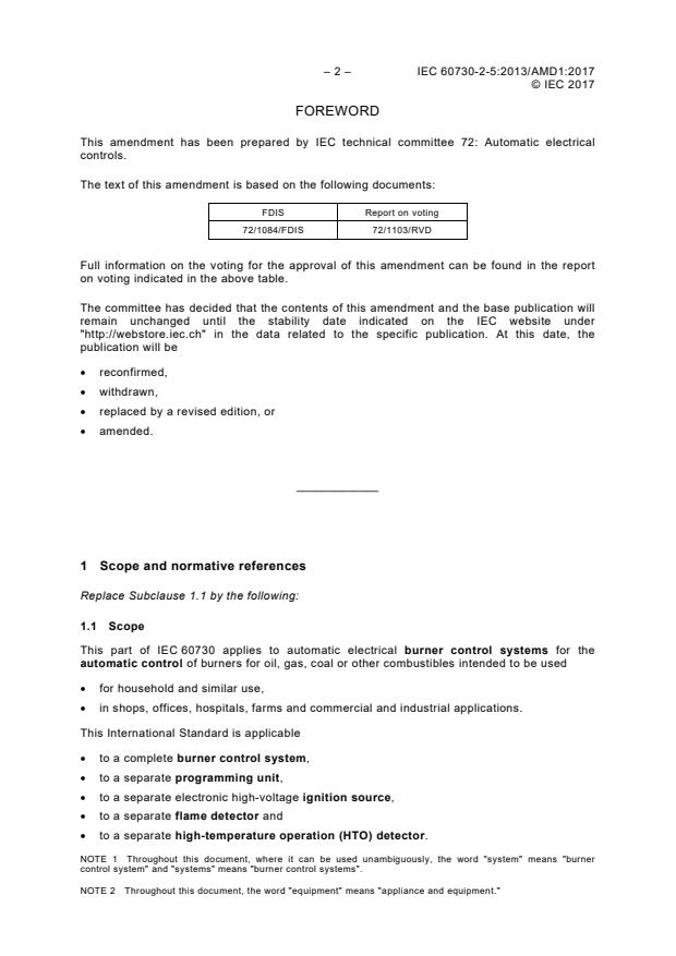 IEC 60730-2-5:2013/AMD1:2017 IEC 60730-2-5:2013/AMD1:2017 - Amendment 1 - Automatic electrical controls - Part 2-5: Particular requirements for automatic electrical burner control systems - Page 4 preview