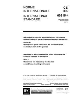 IEC 60315-4:1997 IEC 60315-4:1997 - Methods of measurement on radio receivers for various classes of emission - Part 4: Receivers for frequency-modulated sound broadcasting emissions - Page 3 preview
