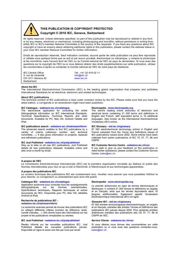 IEC 60332-3-21:2018 IEC 60332-3-21:2018 - Tests on electric and optical fibre cables under fire conditions - Part 3-21: Test for vertical flame spread of vertically-mounted bunched wires or cables - Category A F/R - Page 2 preview