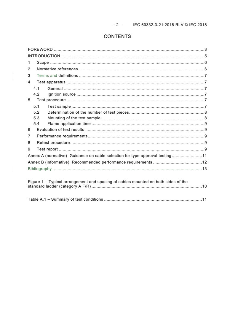 IEC 60332-3-21:2018 IEC 60332-3-21:2018 RLV - Tests on electric and optical fibre cables under fire conditions - Part 3-21: Test for vertical flame spread of vertically-mounted bunched wires or cables - Category A F/R
Released:7/13/2018
Isbn:9782832258774 - Page 4 preview