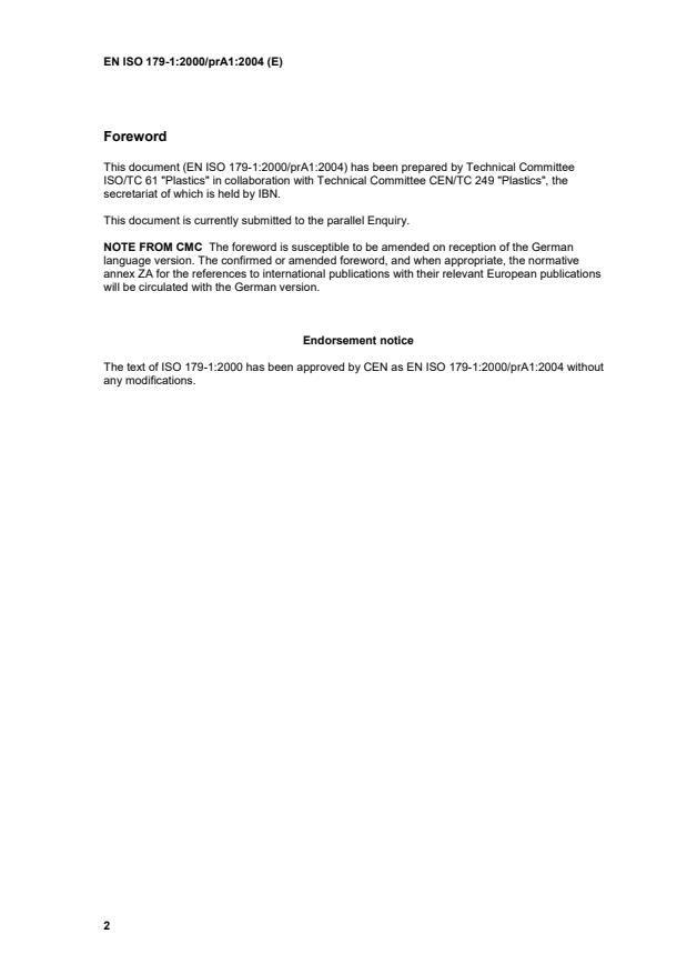 EN ISO 179-1:2000/A1:2005 EN ISO 179-1:2001/OprA1:2004 - Page 4 preview