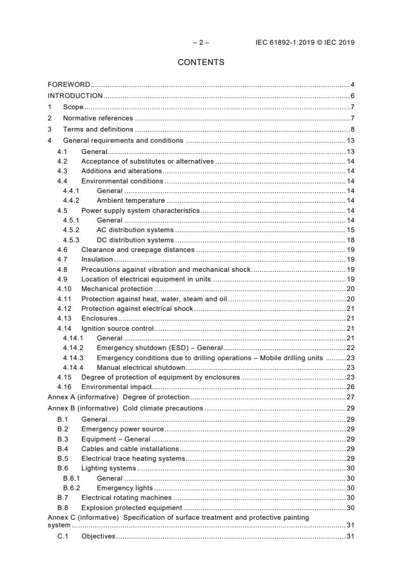 IEC 61892-1:2019 IEC 61892-1:2019 - Mobile and fixed offshore units - Electrical installations - Part 1: General requirements and conditions - Page 4 preview