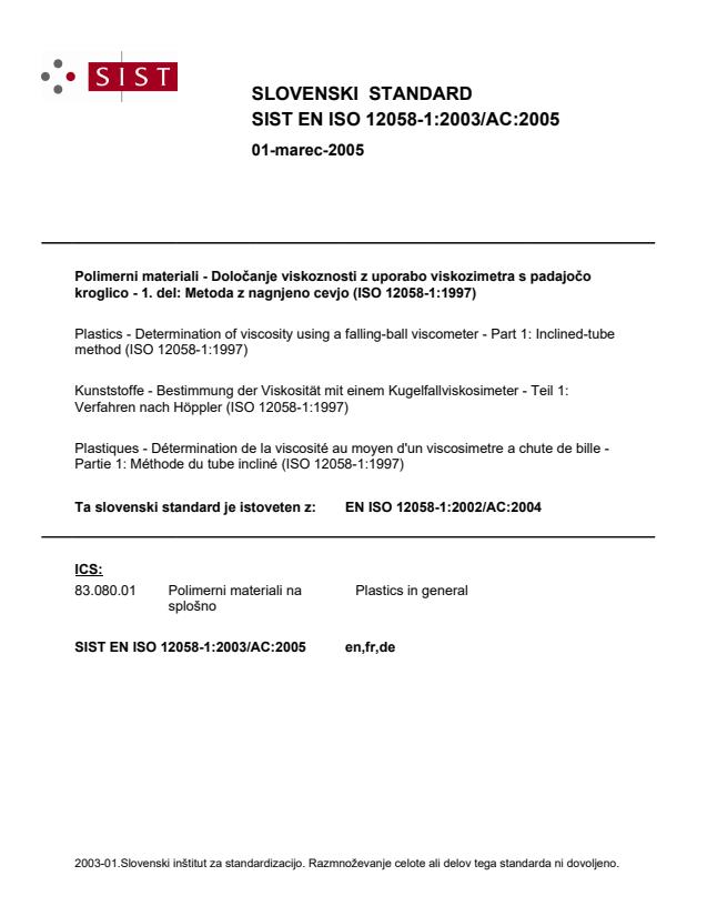 EN ISO 12058-1:2003/AC:2005