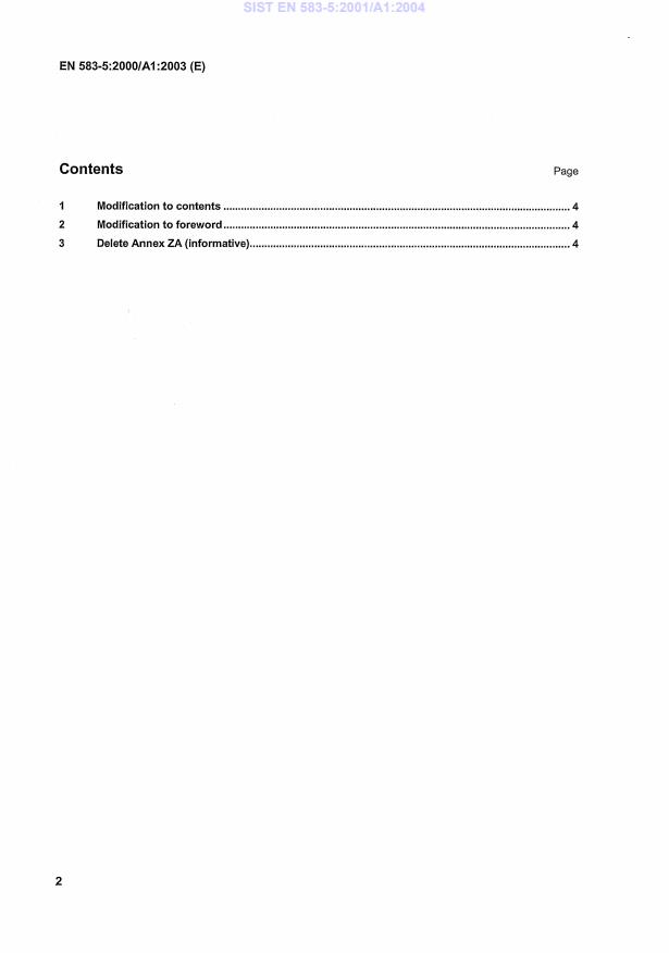 EN 583-5:2000/A1:2003 EN 583-5:2001/A1:2004 - Page 4 preview