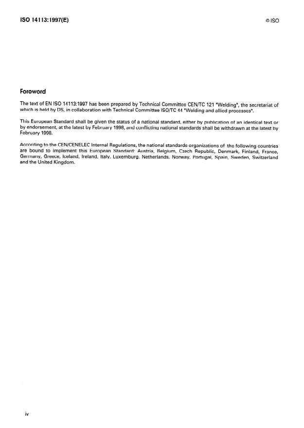 ISO 14113:1997 ISO 14113:1997 - Gas welding equipment -- Rubber and plastic hoses assembled for compressed or liquefied gases up to a maximum design pressure of 450 bar - Page 4 preview