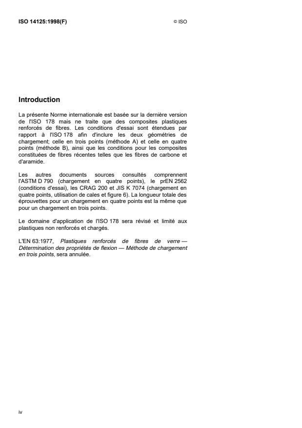 ISO 14125:1998 ISO 14125:1998 - Composites plastiques renforcés de fibres -- Détermination des propriétés de flexion - Page 4 preview