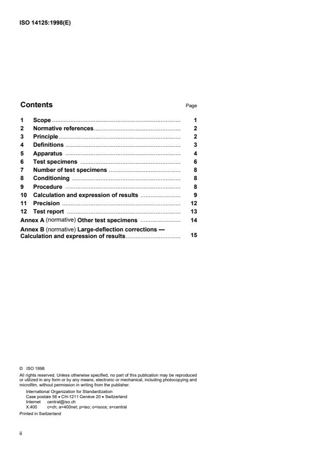 ISO 14125:1998 ISO 14125:1998 - Fibre-reinforced plastic composites -- Determination of flexural properties - Page 2 preview