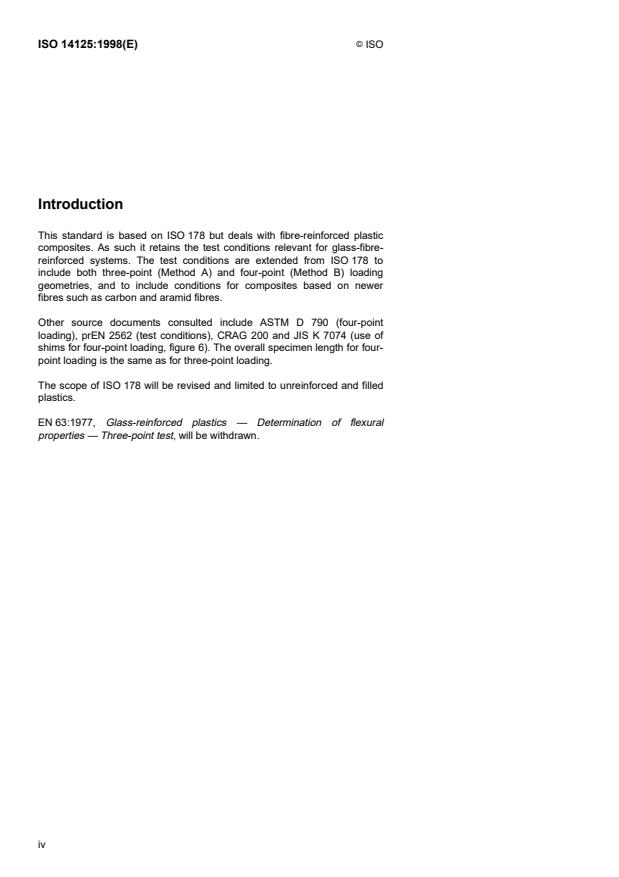 ISO 14125:1998 ISO 14125:1998 - Fibre-reinforced plastic composites -- Determination of flexural properties - Page 4 preview