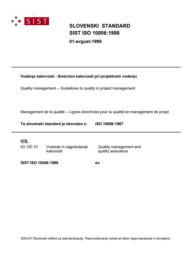 ISO 10006:1998