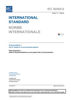 IEC 60086-6:2020 - Primary batteries - Part 6: Guidance on environmental aspects - Page 3 preview