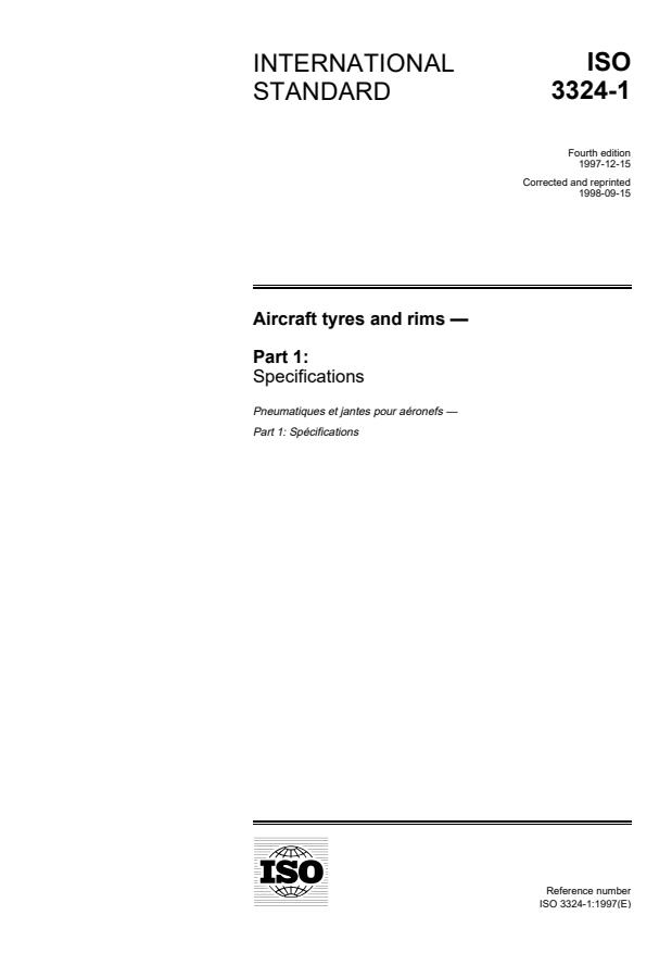 ISO 3324-1:1997 - Aircraft tyres and rims