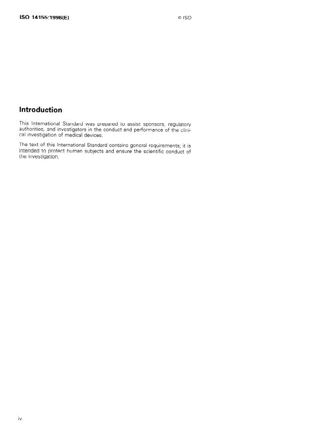 ISO 14155:1996 ISO 14155:1996 - Clinical investigation of medical devices - Page 4 preview