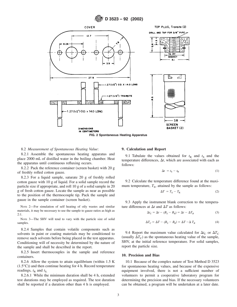 ASTM D3523-92(2002) - Standard Test Method for Spontaneous Heating Values of Liquids and Solids (Differential Mackey Test)