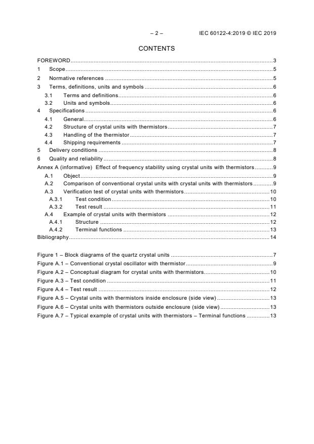 IEC 60122-4:2019 IEC 60122-4:2019 - Quartz crystal units of assessed quality - Part 4: Crystal units with thermistors - Page 4 preview