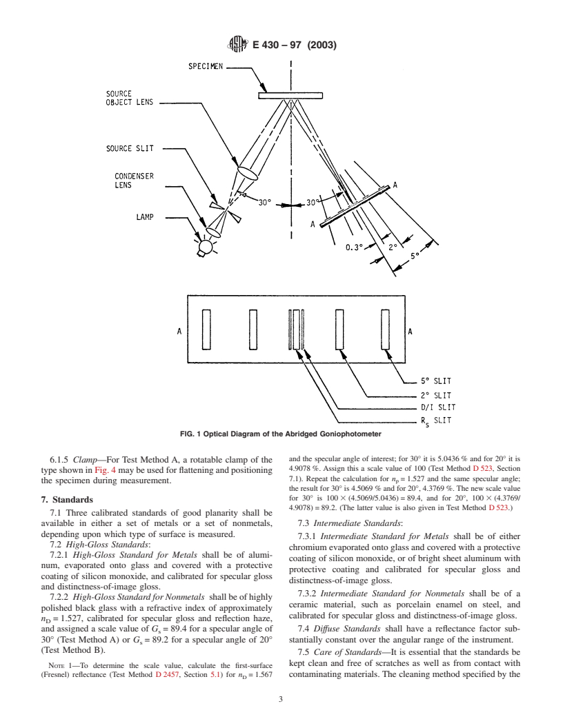 ASTM E430-97(2003) - Standard Test Methods for Measurement of Gloss of High-Gloss Surfaces by Goniophotometry