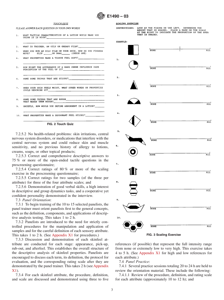 ASTM E1490-03 - Standard Practice for Descriptive Skinfeel Analysis of Creams and Lotions