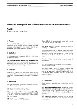 ISO 1841-2:1996 - Meat and meat products — Determination of chloride content — Part 2: Potentiometric method
Released:6/27/1996 - Page 3 preview