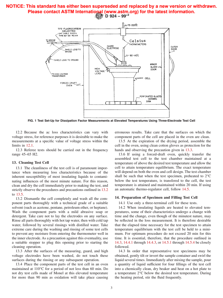 ASTM D924-99e2 - Standard Test Method for Dissipation Factor (or Power Factor) and Relative Permittivity (Dielectric Constant) of Electrical Insulating Liquids