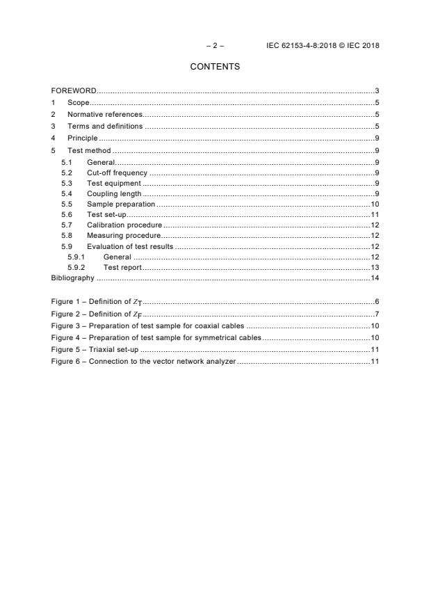 IEC 62153-4-8:2018 IEC 62153-4-8:2018 - Metallic cables and other passive components - Test methods - Part 4-8: Electromagnetic compatibility (EMC) - Capacitive coupling admittance - Page 4 preview