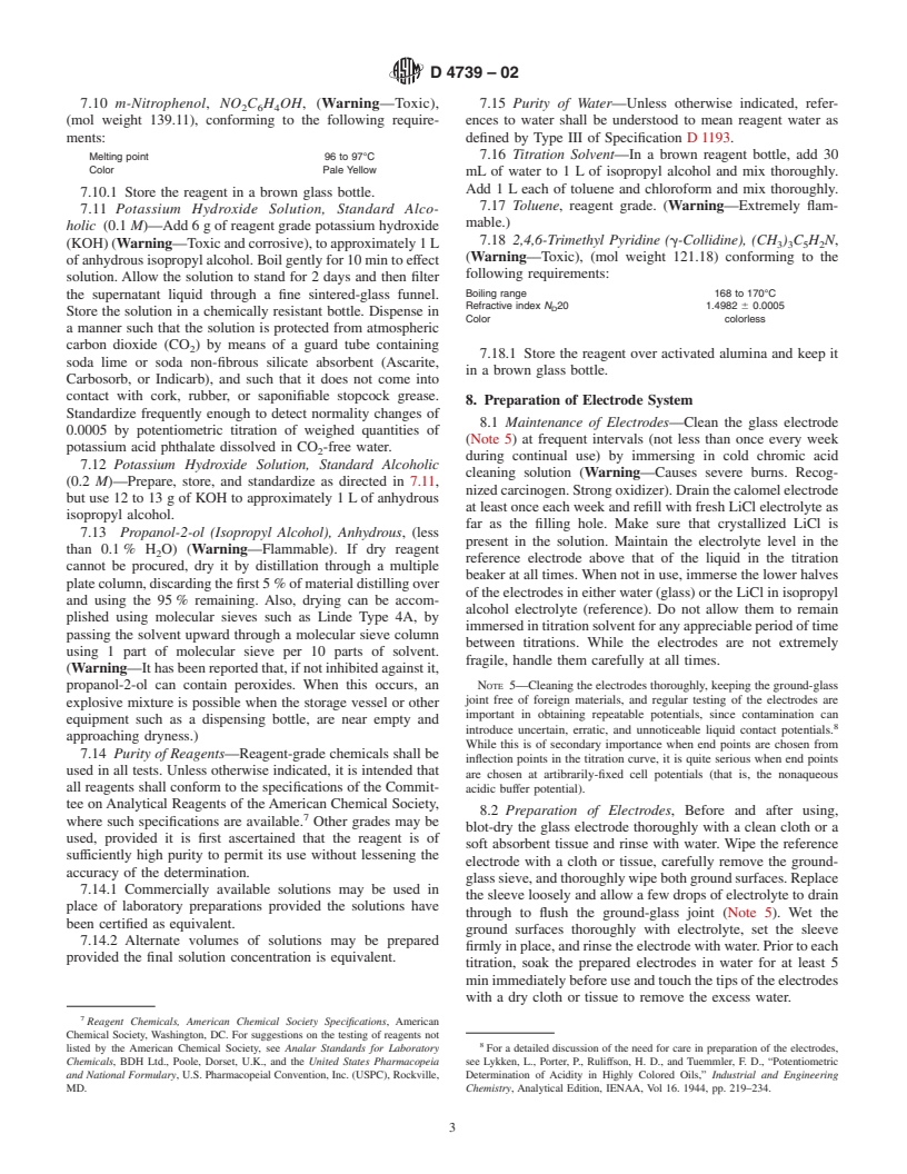 ASTM D4739-02 - Standard Test Method for Base Number Determination by Potentiometric Titration