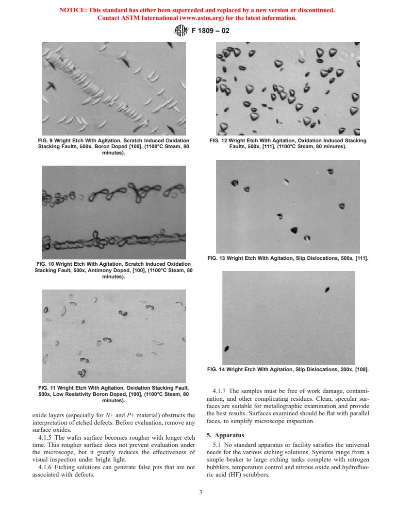 ASTM F1809-02 - Standard Guide for Selection and Use of Etching Solutions to Delineate Structural Defects in Silicon (Withdrawn 2003)