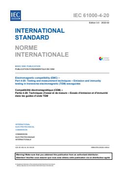 IEC 61000-4-20:2022 - Electromagnetic compatibility (EMC) - Part 4-20: Testing and measurement techniques - Emission and immunity testing in transverse electromagnetic (TEM) waveguides - Page 3 preview