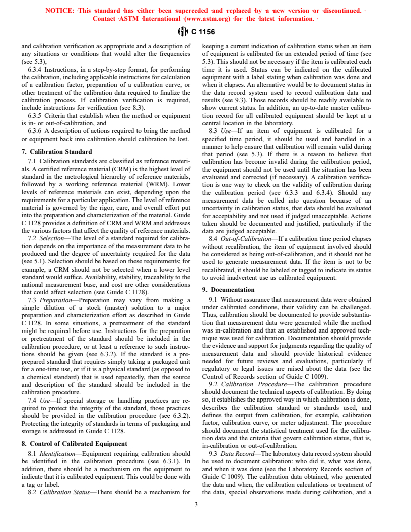 ASTM C1156-95e1 - Standard Guide for Establishing Calibration for a Measurement Method Used to Analyze Nuclear Fuel Cycle Materials