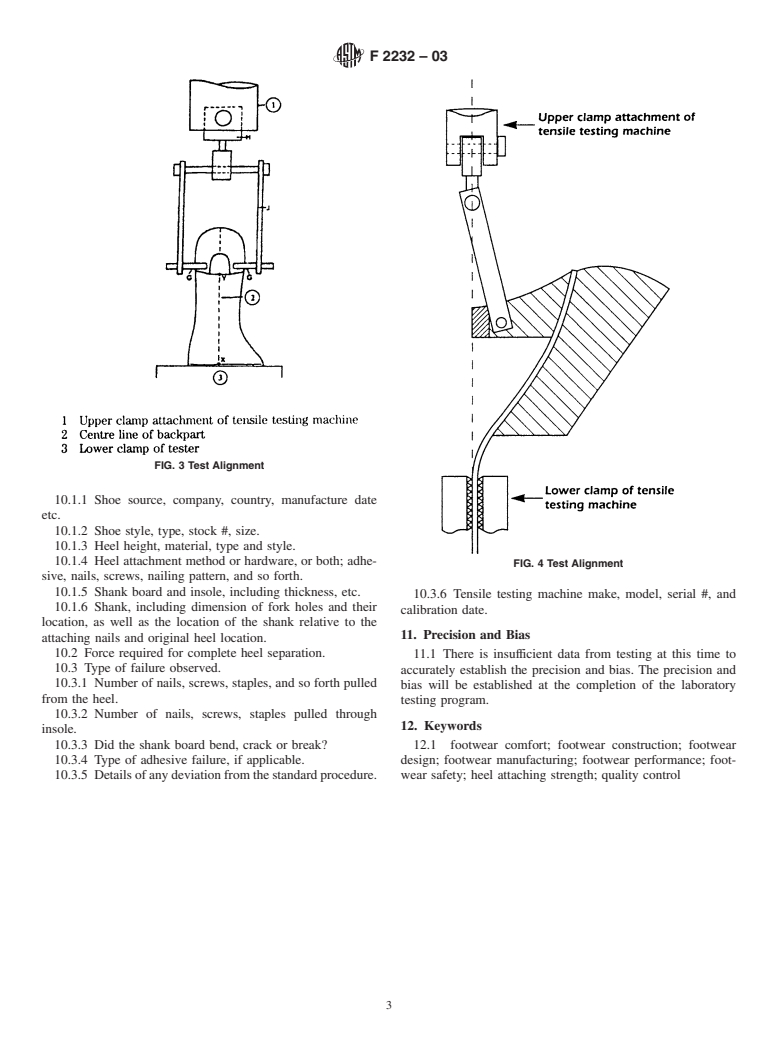 ASTM F2232-03 - Standard Test Method for Determining the Longitudinal Load Required to Detach High Heels from Footwear