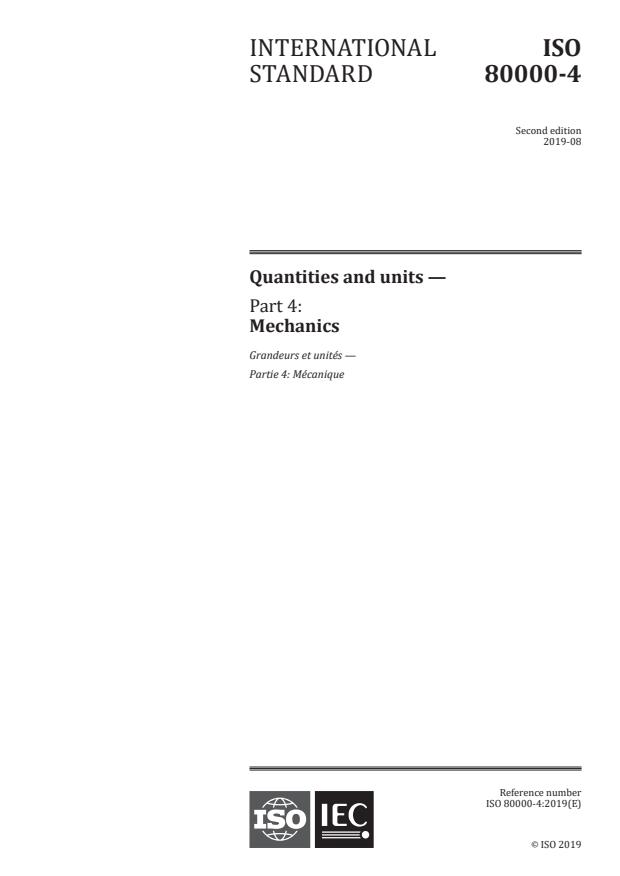 ISO 80000-4:2019 - Quantities and units - Part 4: Mechanics