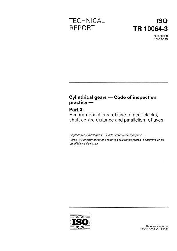 ISO/TR 10064-3:1996 - Code of inspection practice