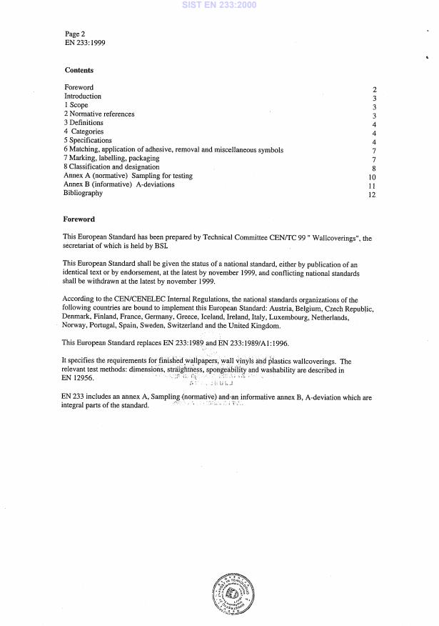 EN 233:1999 EN 233:2000 - Page 4 preview