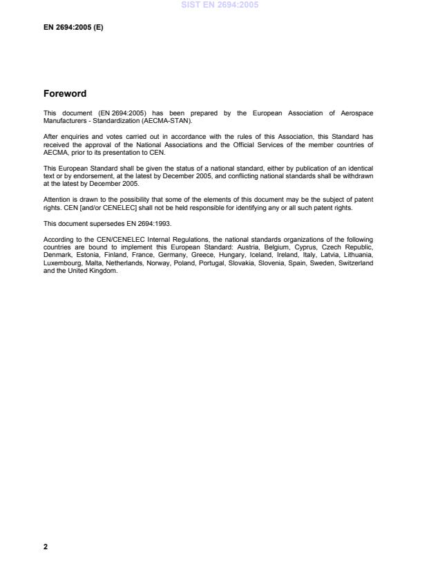 SIST EN 2694:2005 SIST EN 2694:2005 - Page 4 preview