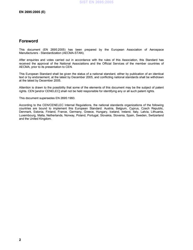 SIST EN 2695:2005 SIST EN 2695:2005 - Page 4 preview