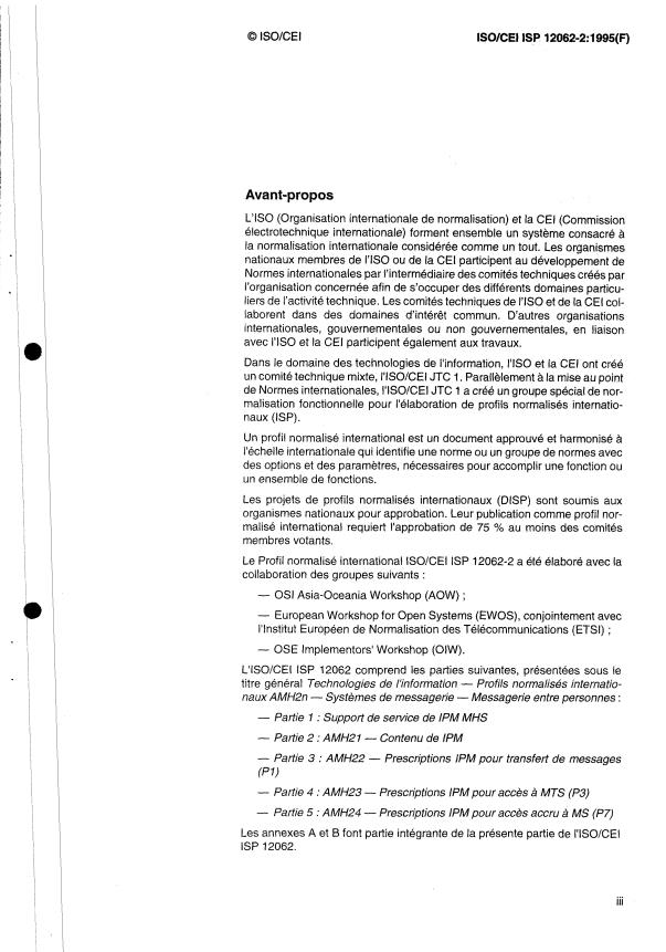 ISO/IEC ISP 12062-2:1995 - Technologies de l'information -- Profils normalisés internationaux AMH2n -- Systemes de messagerie -- Messagerie entre personnes