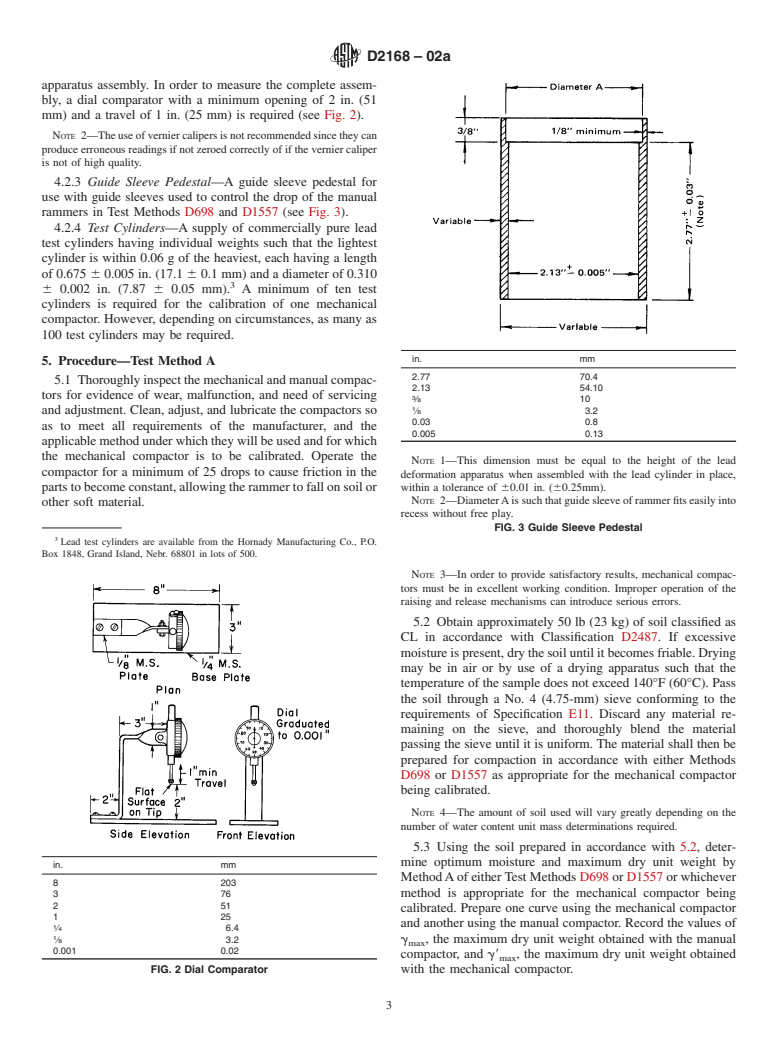 ASTM D2168-02a - Standard Test Methods for Calibration of Laboratory Mechanical-Rammer Soil Compactors