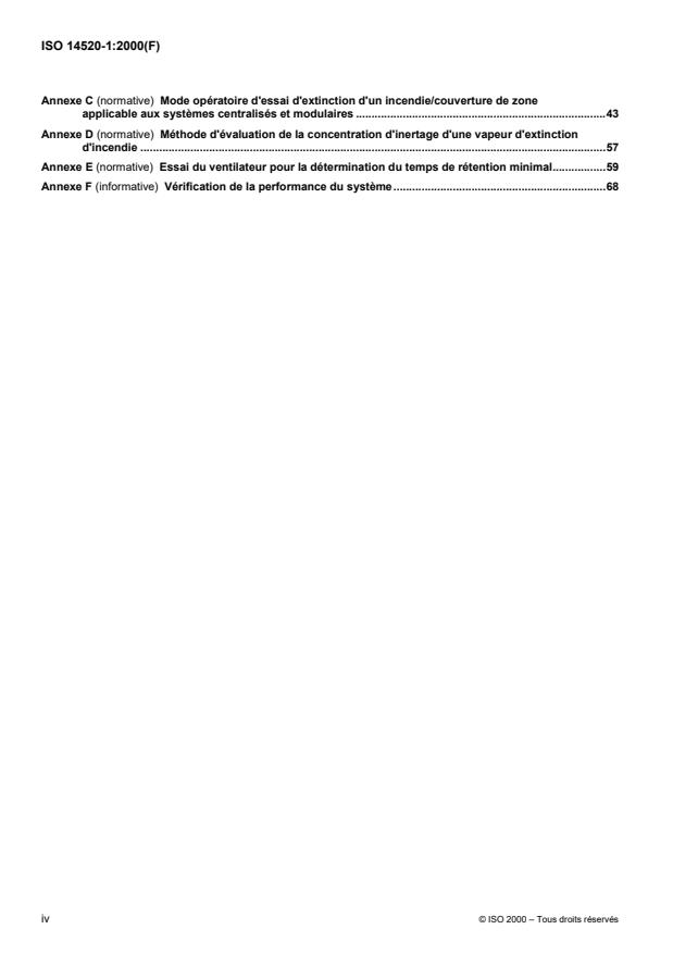 ISO 14520-1:2000 ISO 14520-1:2000 - Systemes d'extinction d'incendie utilisant des agents gazeux -- Propriétés physiques et conception des systemes - Page 4 preview