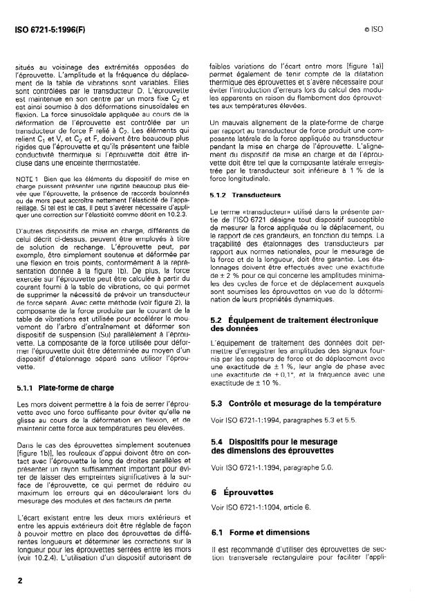 ISO 6721-5:1996 ISO 6721-5:1996 - Plastiques -- Détermination des propriétés mécaniques dynamiques - Page 4 preview