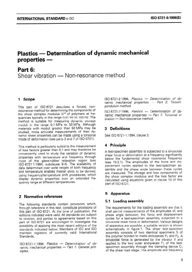 ISO 6721-6:1996 - Plastics -- Determination of dynamic mechanical properties